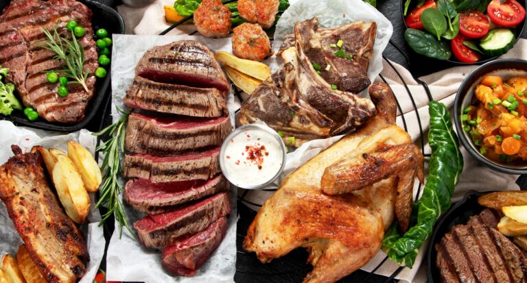 mixed protein on table