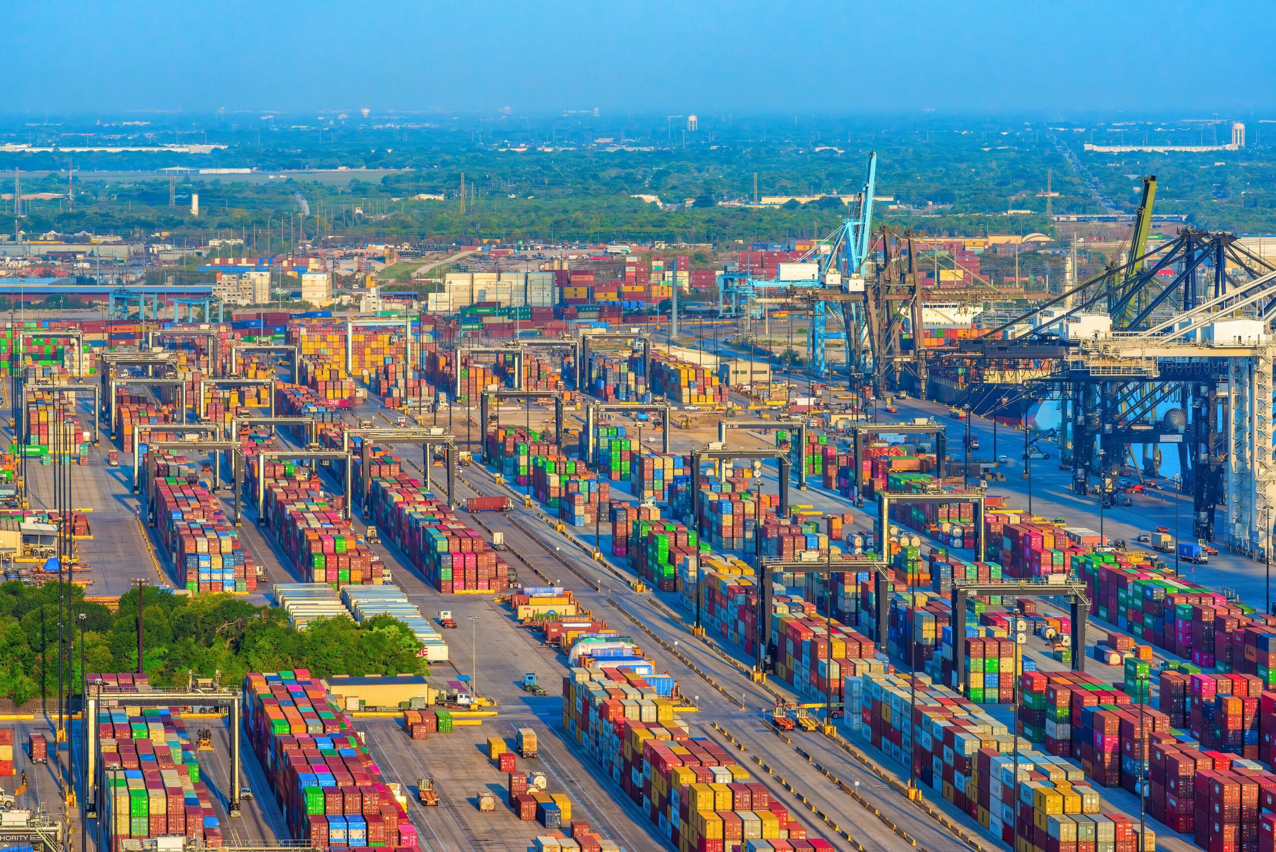 Shipping containers at port