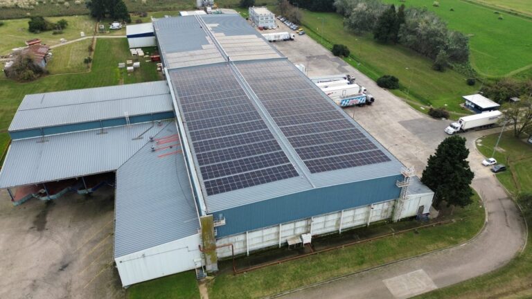 solar panels on facility roof