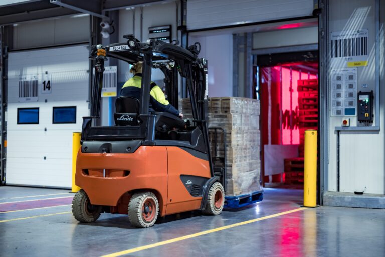 forklift in warehouse