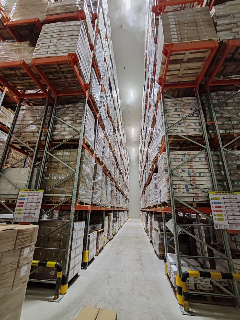 shelves in americold facility